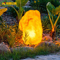 Solar stone head lamp outdoor luminous waterproof modeling light Park courtyard decoration lawn light led simulation stone block