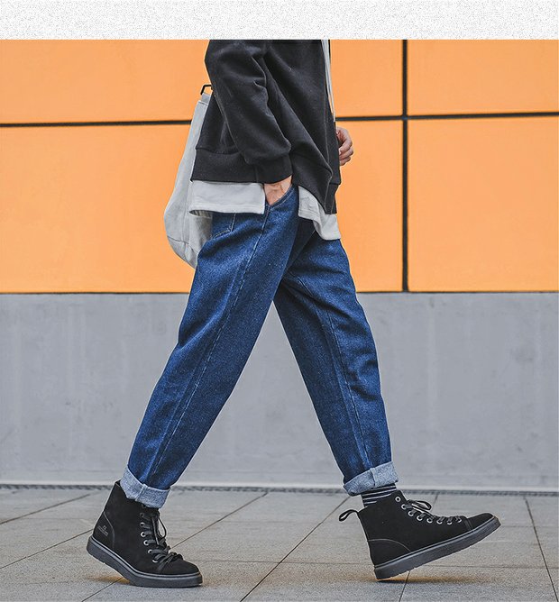 Mùa xuân quần jean nam lỏng lẻo Nhật Bản retro ulzzang thanh niên dụng cụ hoang dã denim quần thủy triều quần dài nam