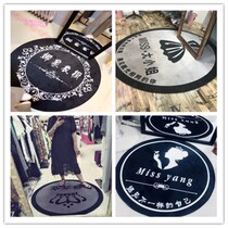 Clothing shop round photo dressing mirror front carpet garment suit room custom logo womens clothing shop famous mat