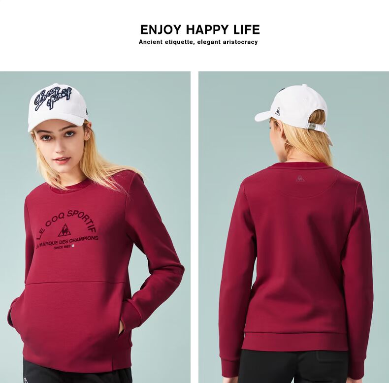 Gà Pháp lùn dày in thể thao và áo len giải trí cổ tròn áo thun nữ CB-1656173 áo hoodie nữ đen