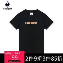 Lecac French Rooster letter print breathable round neck short sleeve T-shirt children