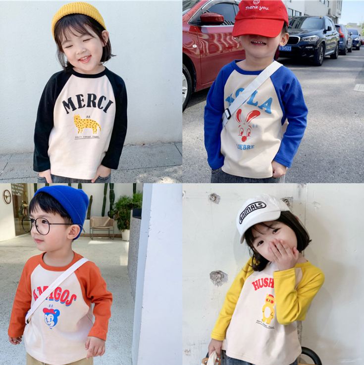 giá đặc biệt giải phóng mặt bằng, không gửi lại không thay đổi, trẻ em dài sleeveT T-shirt áo sơ mi dưới áo mùa xuân và mùa thu mỏng cắt kho báu bé.