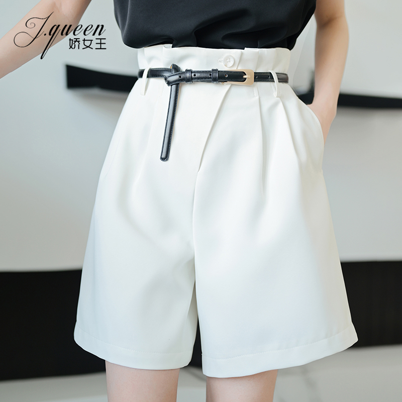 High-Waisted Bud Pants for Women Summer New Versatile Suit Shorts Bermuda Loose A-Line Casual Mid-Length Pants Trendy