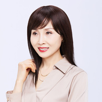 Wig woman long straight hair full real person The whole headgear new whole top real hair fashion natural invisible lady wig sleeve