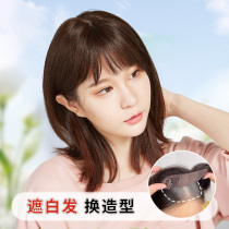 Wig new delivery needle real hair top head replacement block light thin medium large area fluffy real hair silk broken bangs oblique