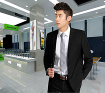  China Mobile business hall male employee overalls Black dark blue male suit long and short sleeve shirt tie suit