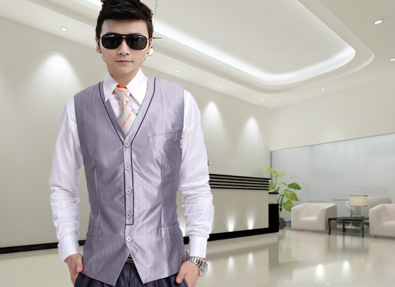 China Unicom men's special vest men's straight stripe vest
