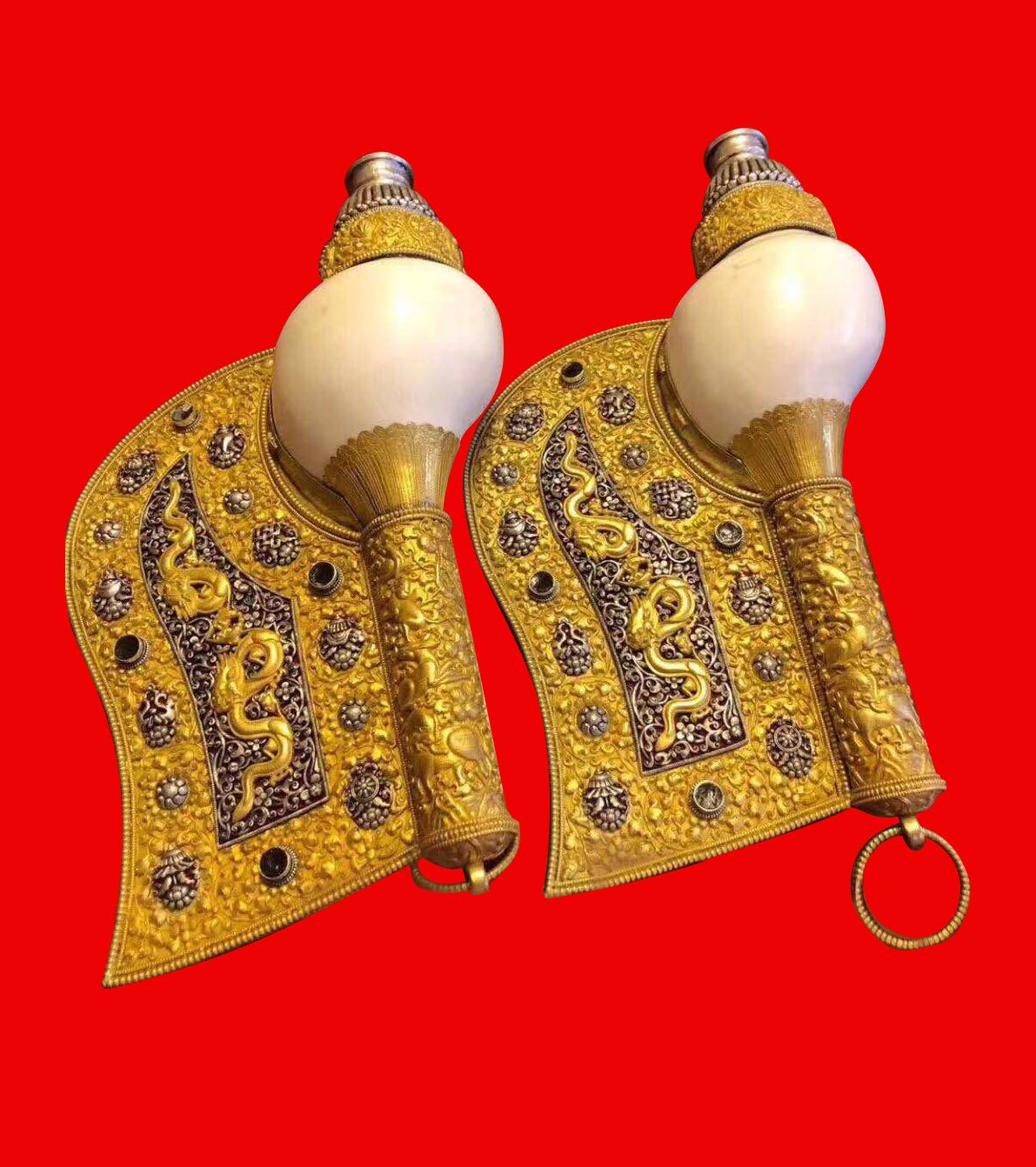 Farsnail Accessories Hide Ethnic Wind Fidelity Handmade Textured Pure Silver Plated Pure Gold Clad Sides