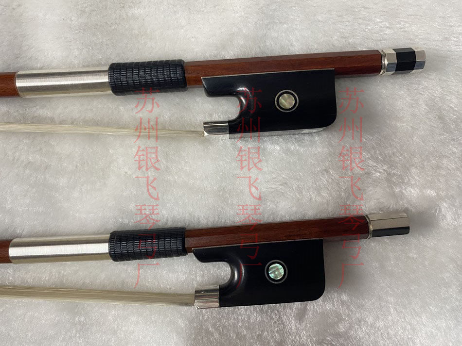 Professional Suzhou Basil Suwood Great Cellist Owood Silver Accessories Rounded Bow Mongolian White Horsetail Violin