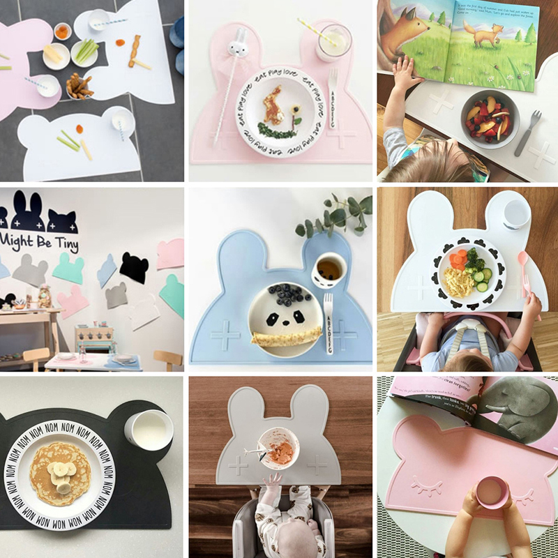 Dining mat water cup lid-Australian we light be tincy panda rabbit child baby silicone mat water glass