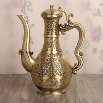  Russian bronze wine jug Antique bronze Wedding wine set European art retro yellow wine jug Household white wine jug