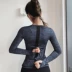 Áo thể thao mùa thu áo thun nữ dài tay sửa chữa bó sát quần skinny bó sát gợi cảm chạy bộ quần áo thể dục nhanh khô áo thun thể thao nam chính hãng Áo phông thể thao