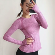 Áo thể thao mùa thu áo thun nữ dài tay sửa chữa bó sát quần skinny bó sát gợi cảm chạy bộ quần áo thể dục nhanh khô