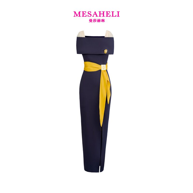 Mesaheli/Manshahe Lin Elegant and Fashionable Designer Daily Long Waist-Cinching Bodycon Dress 0193