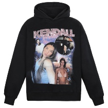 4UYES Spraying Sweater Winter kendall Ken Bean High Street Hip Hop Loose Tide Man Couple plus velvet padded hoodie