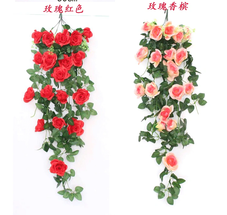 Mô phỏng cây xanh treo tường ban công phòng khách trong nhà trang trí hoa giả treo hoa lan nhựa mây lá xanh - Hoa nhân tạo / Cây / Trái cây
