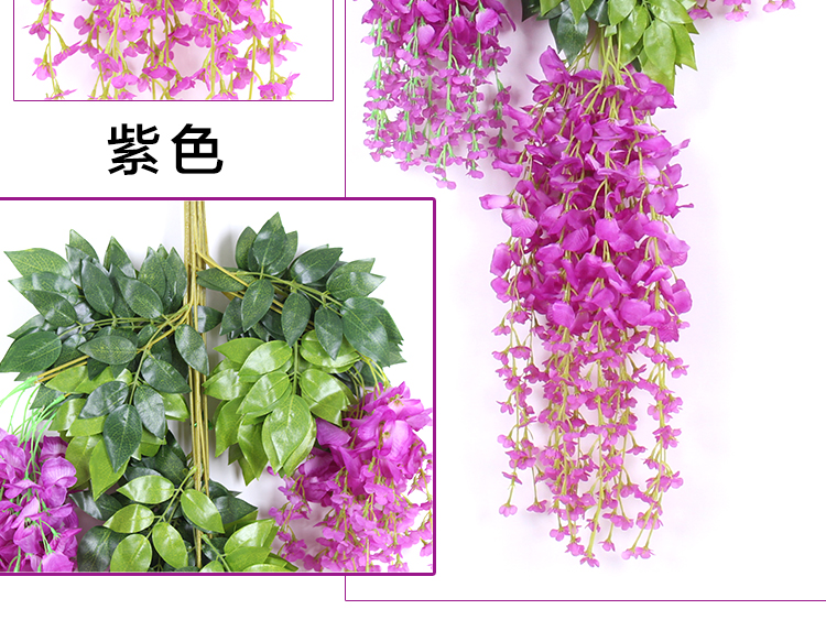 Mô phỏng Hoa Wisteria Hoa giả Mây Mây Trần Phòng khách Trong nhà Trang trí tiệc cưới Nhựa Hoa Chuỗi - Hoa nhân tạo / Cây / Trái cây cây bàng singapore giả