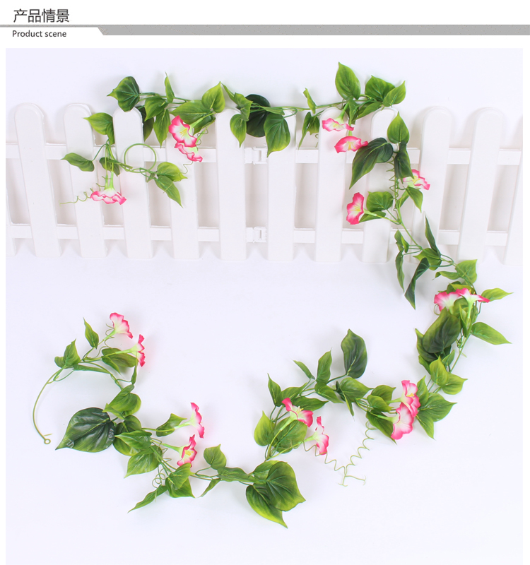 Mô phỏng Morning Glory Mây Hoa Hồng Mây Điều hòa nhiệt độ ống bọc trang trí Cây nho nhựa trang trí - Hoa nhân tạo / Cây / Trái cây hoa giả treo tường