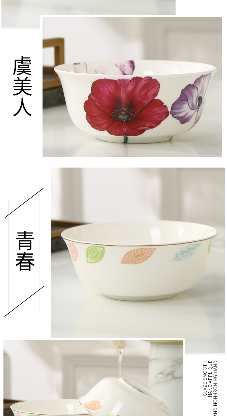 Garland ipads China rainbow such use 5 inches large rice bowls salads pasta creative household ceramics tableware soup porridge