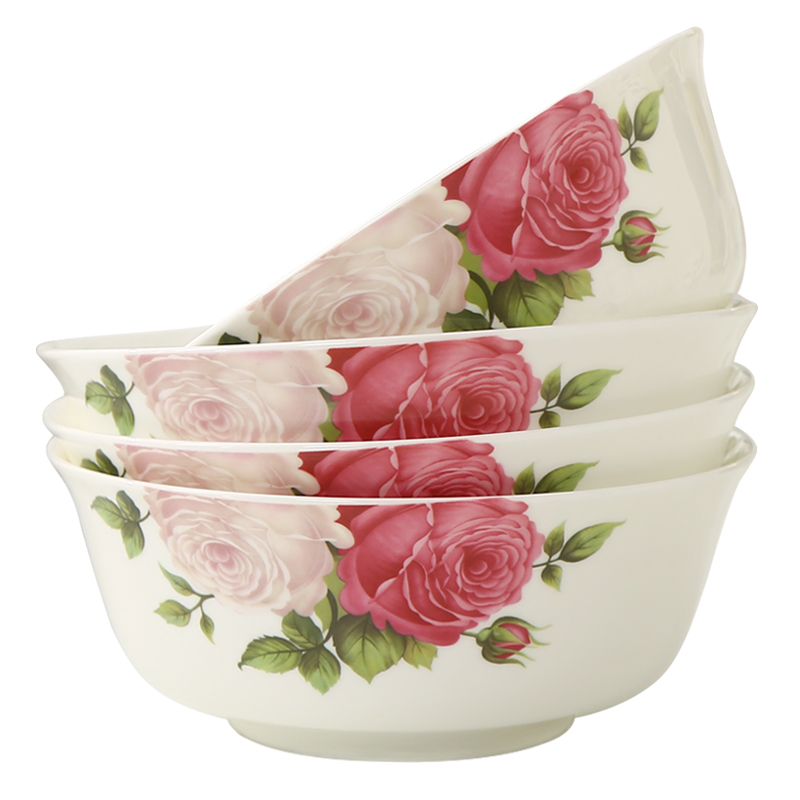 Garland ipads China 6 inches to eat rainbow such as bowl bowl of soup bowl suit large household ceramic bowl of rice salad bowl 4 only