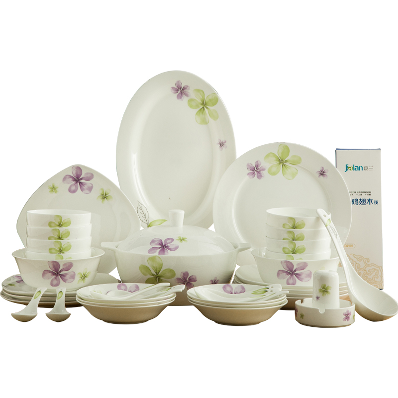 Garland dishes suit household Japanese - style fresh rural 56 ceramic simple creative ipads porcelain tableware suit to use