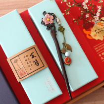 Qingzingzi Original Classical Ancient Wind Black Sandalwood Hair with Shaking Flow Sugu Clothes Hair and Hair Girl Hairpins