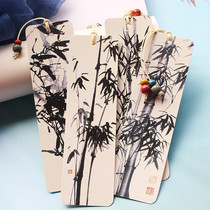 Color Ceramic Pendant Ink Bamboo Bookmarks 4 sets of Chinese style collection creative birthday gifts cute gifts