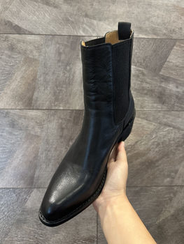 Flat heel top layer pigskin chimney boots and horsehide comfortable