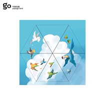 Parrot Perimeter Original Hand-painted Parrot Plot Ultra Light Pocket Beach Umbrella Sunscreen Folding Portable Little Fresh Umbrella