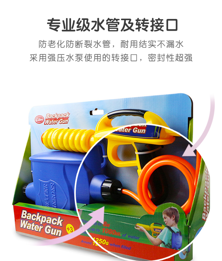 Trẻ em ba lô súng nước công suất lớn súng phun nước đồ chơi mẫu giáo trở lại kéo súng nước cậu bé tạo tác - Súng đồ chơi trẻ em súng nước siêu mạnh