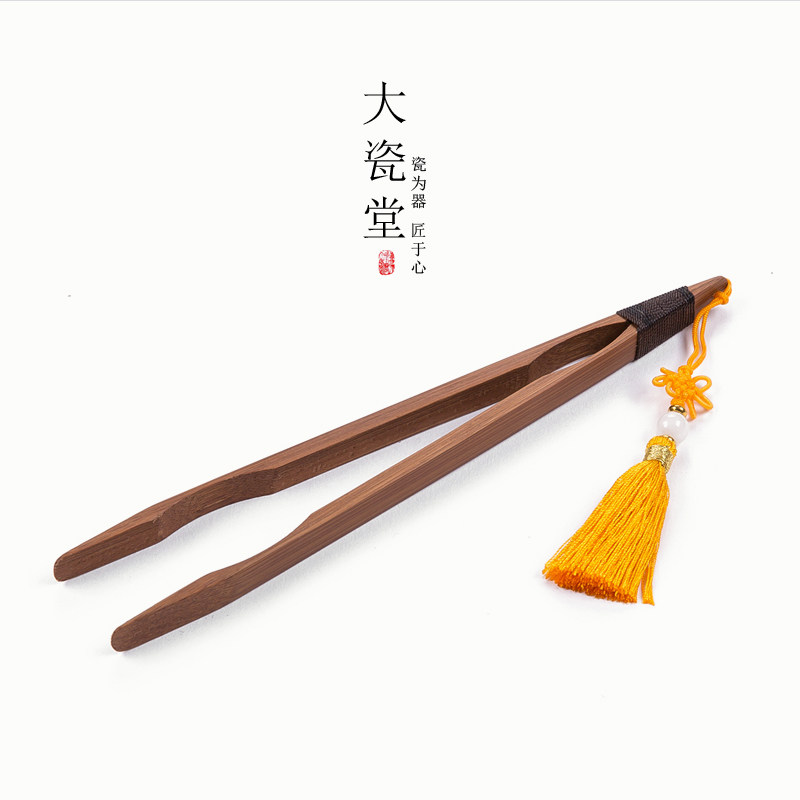 Daceramic Hall Lunanan bamboo tea clamp Kunfu tea accessories fine bamboo tea clamp anti - hot clamp clamp