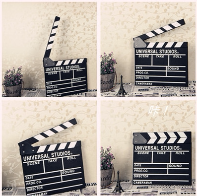 Movie Clapper Board Directors Board Play Board Wedding Dresses Children Photo Gallery Shooting Photographic Props Black Field Scoreboard 0 4