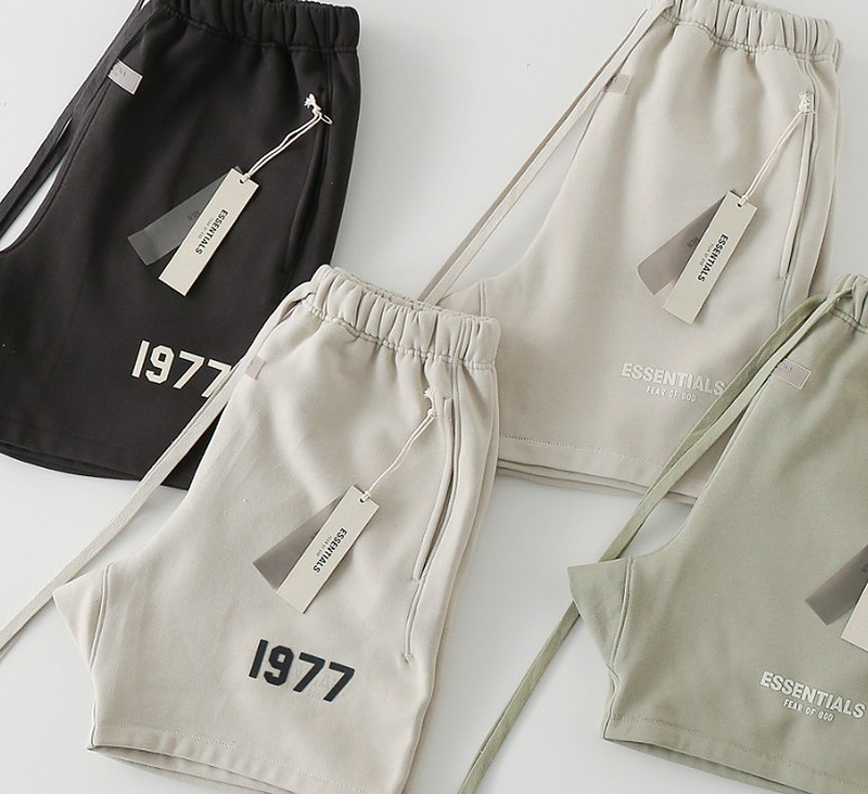 Authentic Essentials Shorts for Men and Women 1977 Fog Replica Sports Shorts with Elastic Waist and Velvet Drawstring