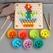 Kindergarten clip beads Montesse early education aids childrens educational toys focus on chopsticks fine movement training 3 years old 5