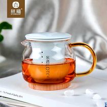 Floating Comfort GLASS TEA MAKER FILTER GREEN PORCELAIN BAMBOO BASE SIMPLE KUNG FU TEA WITH HIGH BORON SILICON XIANGFU LEGO