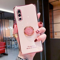 vivox27 mobile phone shell new creative clock ring bracket x27pro lifting camera full package protection x27 plated anti-fall shell vivox27pro tide card net red female money