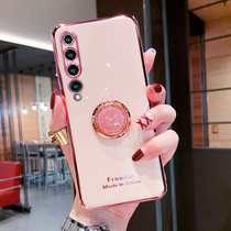 Xiaomi 10 mobile phone shell creative clock ring bracket Xiaomi 10pro all-bag camera protection plated anti-fall soft shell 5g tide card net red high gear womens shell cover ten por