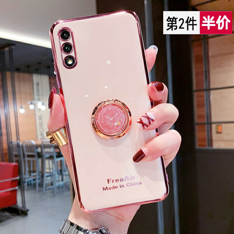 Huawei honor 9x mobile phone protection shell creative clock ring bracket 9xpro lifting camera full package protection plated anti-fall soft shell por tide card net red high gear women's cover