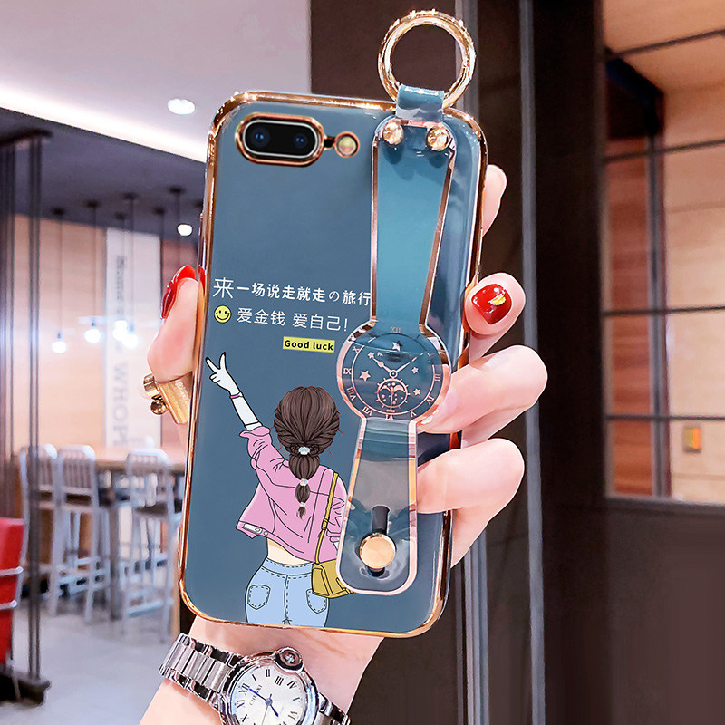 Apple 8plus mobile phone protection shell 7plus says walk away the travel wrist protective sheath iphone8 cartoon personality original apple 7 silicone gel anti-fall soft shell creative full package new shell