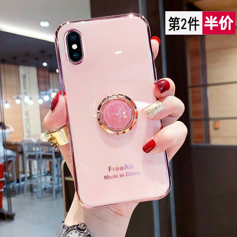 Apple x mobile phone protection shell creative clock ring bracket iphone eXSmax full package protection plated anti-fall softshell apple xs boomer card net red high gear women's shell xs personality xmax sleeve