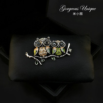 Rice small picture 811 exquisite retro owl brooch ladies upscale corsage premium sense suit pin accessories