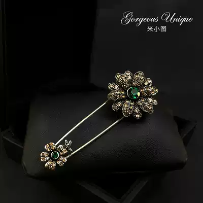 High-end retro shawl buckle coat large pin luxury brooch fixed clothes atmospheric jacket accessories 577