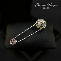 @ Mi small picture retro exquisite enamel shawl buckle high-end big pin decoration fixed atmospheric accessories 817