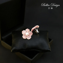 Pin neckline brooch accessories for natural pink seashells flower pin neckline brooch accessories 359