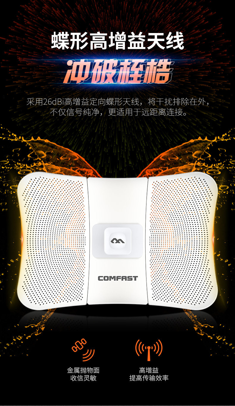 Сетевой мост comfast cf-e317/319无线网桥11公里远距离传输工程ap室外wifi电梯监控5g网络900m点对点桥接poe供电防水中继