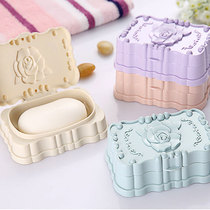 Engraved soap box drain plastic Korean three-dimensional soap box home toilet soap holder soap box