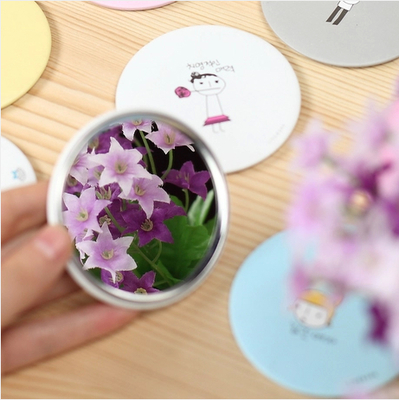 Korean fashion sweet cute mini cartoon small mirror portable makeup mirror creative round portable beauty