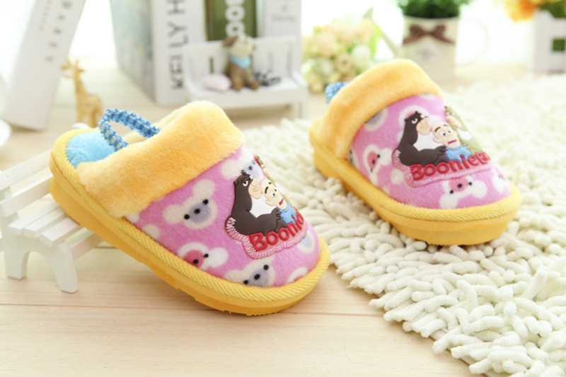 Pantoufles enfants en suède pour hiver - Ref 1021076 Image 8