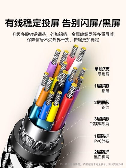 山泽typec转hdmi手机笔记本电脑电视同屏线高清8K转换连接线安卓平板外接显示器投影仪4K数据投屏线