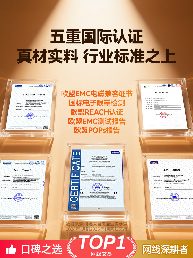 Shanze Network Cable Gigabit Category 6 Home Connection Cable Network Super Category 5/6 10g Router Computer Broadband 10m